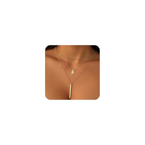 PDWZNBA Halskette mit Initialen für Frauen, 14 Karat echte vergoldet, Halskette mit Initialen, A-Z, verstellbare Halskette, 3 Schichten, Modeschmuck, Geschenke für Frauen, Adjustable from 15-22 inches PDWZNBA Halskette mit Initialen für Frauen, 14 Karat echte vergoldet, Halskette mit Initialen, A-Z, verstellbare Halskette, 3 Schichten, Modeschmuck, Geschenke für Frauen, Adjustable from 15-22 inches von PDWZNBA