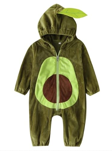 PDYLZWZY Baby Jungen Mädchen Halloween Kostüme ärmelloses Kapuzenbodysuit Rüschen Strampler gestreiftes Bein wärmer 2pcs Ananas -Outfits Dress Up Up (Green#1, 2-3 Years) von PDYLZWZY