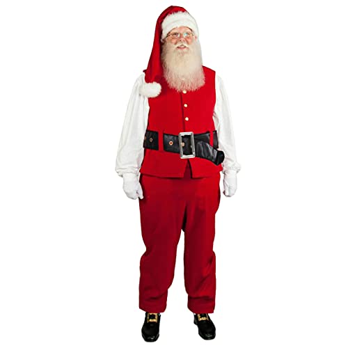 PDYLZWZY Herren Damen Kostüm Weihnachtsmann Partei Cosplay Outfits anzüge Santa Claus Nikolauskostüm Deluxe Samt Erwachsene Santa Anzug Regal Plüsch Vater Samt Cosplay Kostüm (Red#2, XXXL) von PDYLZWZY