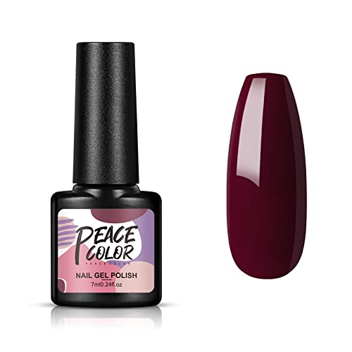 PEACECOLOR UV Gellack Karminrot, 7ML Vielseitiger UV/LED Nagellack, UV Gel Nail Polish für Naturnägel von PEACECOLOR