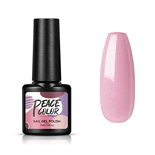 PEACECOLOR UV Gelnägel Glitter Pink, 1 Flasche 7ML UV Nagellack UV Farbgel Gel Nail Polish Perfekt für Anfänger von PEACECOLOR