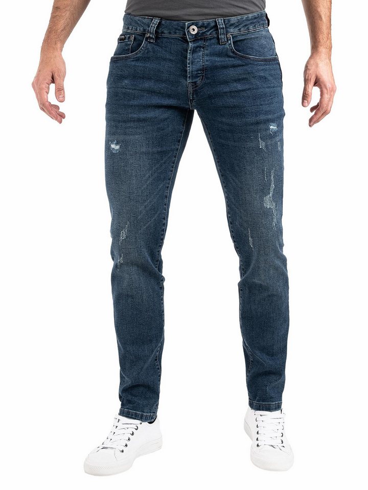 PEAK TIME Slim-fit-Jeans München Herren Jeans mit Stretch-Bund und Destroyed-Optik von PEAK TIME