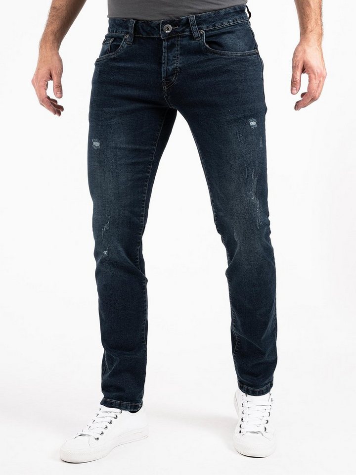 PEAK TIME Slim-fit-Jeans München Herren Jeans mit Stretch-Bund und Destroyed-Optik von PEAK TIME