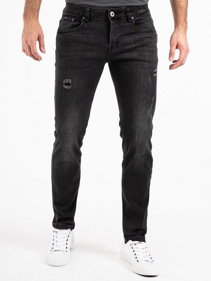 PEAK TIME Slim-fit-Jeans München Herren Jeans mit Stretch-Bund und Destroyed-Optik von PEAK TIME