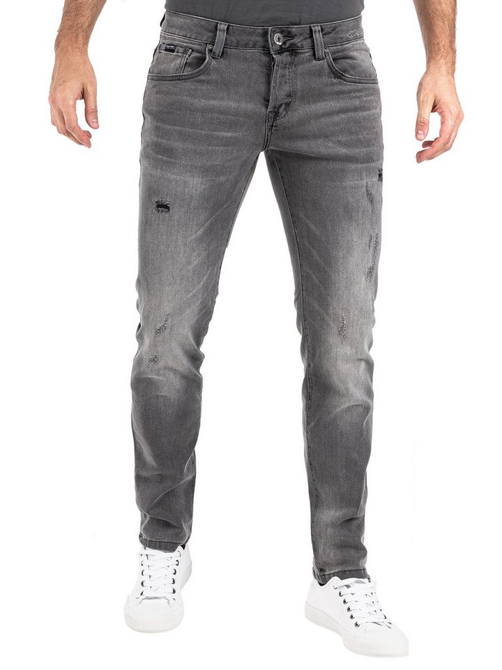 PEAK TIME Slim-fit-Jeans München Herren Jeans mit Stretch-Bund und Destroyed-Optik von PEAK TIME