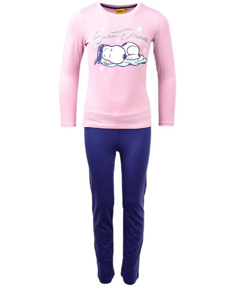 PEANUTS Worldwide LLC Schlafanzug Snoopy (2 tlg) Mädchen Pyjama langarm mit Glitzer Gr. 104- 140 cm von PEANUTS Worldwide LLC