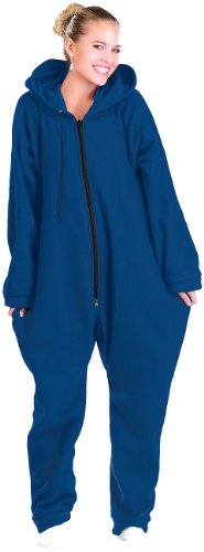 PEARL basic Overall: Jumpsuit aus flauschigem Fleece, blau, Größe XL (Einteiler) von PEARL