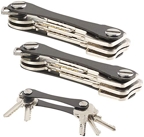 PEARL Schlüssel Organisator: 2er-Set Schlüssel-Organizer mit Alu-Gehäuse für je bis zu 6 Schlüssel (Schlüssel-Ordner, Schlüssel-Halterung, Schlüsselanhänger) von PEARL