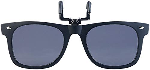 PEARL Brillen Clip System: Sonnenbrillen-Clip in klassischem Retro-Look, polarisiert, UV400 (Sonnenclip für Brille, Sonnenbrille Klappgläser, Optische Damen) von PEARL