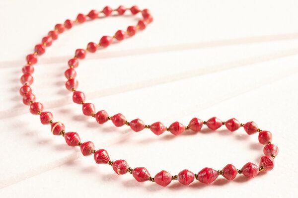 PEARLS OF AFRICA Schicke, lange Halskette aus Papierperlen "SAINT TROPEZ" von PEARLS OF AFRICA