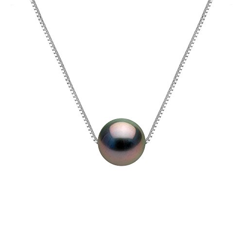 PEARLS & COLORS - Echte Tahiti-Zuchtperlen Halskette Rund 9-10 mm - silber 925 - Frauenschmuck von PEARLS & COLORS NATURAL FINE PEARLS