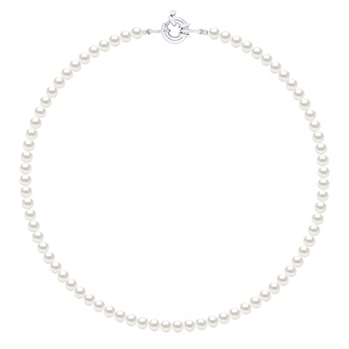PEARLS & COLORS - Halbbarocke Süßwasserperlen-Halskette - AAA+ Qualität - Luxusverschluss - 925er Silber - Damenschmuck von PEARLS & COLORS NATURAL FINE PEARLS