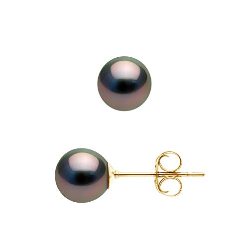 PEARLS & COLORS - Ohrringe - Gold - Echte Tahiti-Zuchtperlen 7.5-8 mm - A+ Qualität - Damenschmuck von PEARLS & COLORS NATURAL FINE PEARLS