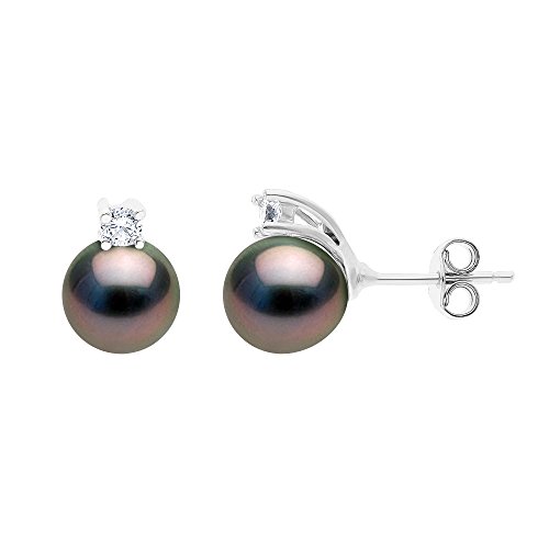 PEARLS & COLORS - PRESTIGE Echte Tahiti-Zuchtperlen Birne 8-9 mm - Qualität A+ - Silber 925 - Schmuck für Frauen von PEARLS & COLORS NATURAL FINE PEARLS
