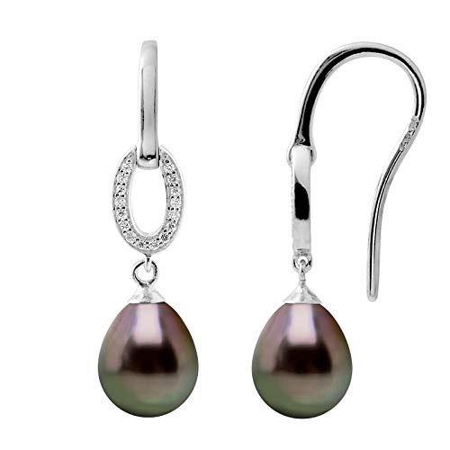 PEARLS & COLORS - Schmuck Ohrringe Echte Tahiti-Zuchtperlen Birne 8-9 mm - 925er Sterlingsilber - Damenschmuck von PEARLS & COLORS NATURAL FINE PEARLS