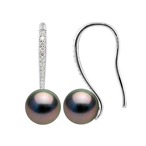 PEARLS & COLORS - Schmuck Ohrringe Echte Tahiti-Zuchtperlen Rund 8-9 mm - Silber 925 - Damenschmuck von PEARLS & COLORS NATURAL FINE PEARLS