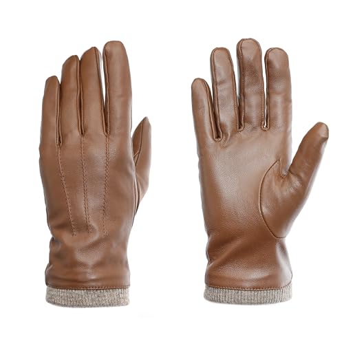PEARLWOOD Damen Handschuh Daisy aus Schafleder mit Touch-Funktion | Braun Größe M von PEARLWOOD