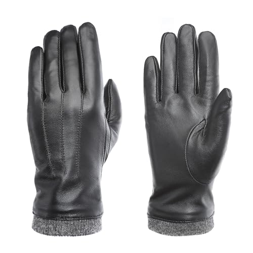 PEARLWOOD Damen Handschuh Daisy aus Schafleder mit Touch-Funktion | Schwarz Größe M von PEARLWOOD