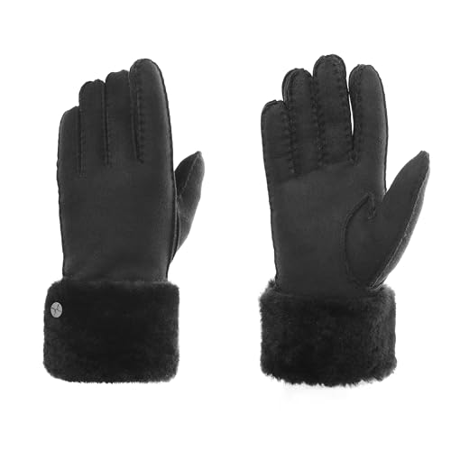 PEARLWOOD Damen Handschuh Emma aus Schaffell | Schwarz Größe L von PEARLWOOD
