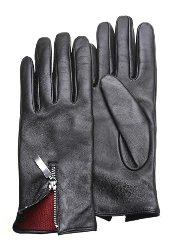 PEARLWOOD Damen Handschuh Helena aus Schafleder mit Touch-Funktion | Schwarz Größe M von PEARLWOOD