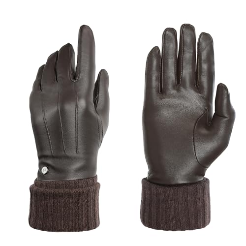PEARLWOOD Damen Handschuh Lipa aus Schafleder mit Touch-Funktion | Dunkelbraun Größe S von PEARLWOOD