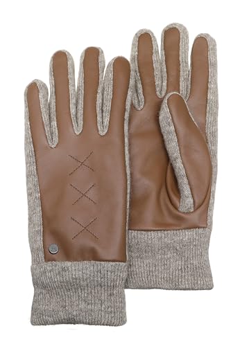 PEARLWOOD Damen Handschuh Smilla aus Schafleder-Textil Mix mit Touch-Funktion | Hellbraun M von PEARLWOOD