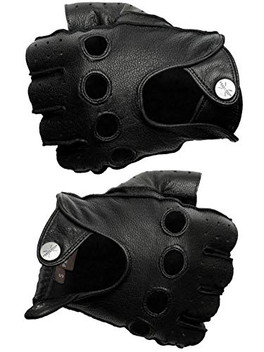 PEARLWOOD Herren Lederhandschuhe JENSON für Autofahrer I aus Ziegenleder I Schwarz Größe L von PEARLWOOD