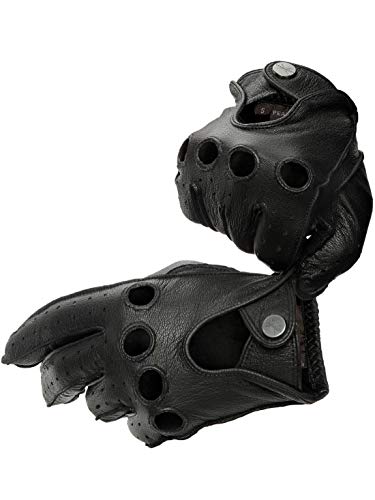 PEARLWOOD Herren Lederhandschuhe STEVE für Autofahrer I aus Ziegenleder I Schwarz Größe XL von PEARLWOOD