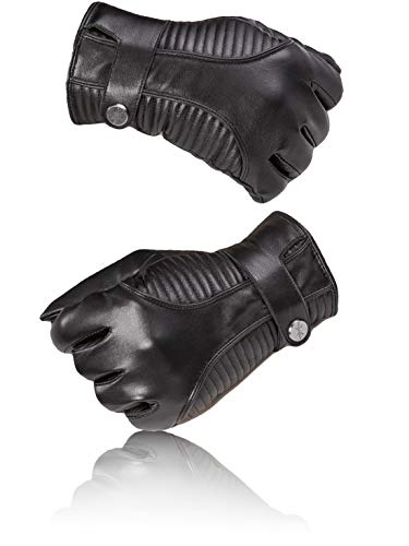 PEARLWOOD Herren Touchscreen Handschuhe BRITT I aus Schafleder I Schwarz Größe S von PEARLWOOD