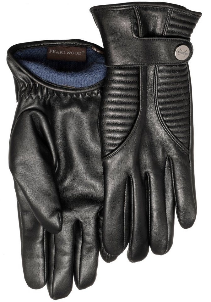 PEARLWOOD Lederhandschuhe Britt Touchscreenfähig- mit 10 Fingern bedienbar, farbiges Innenfutter von PEARLWOOD
