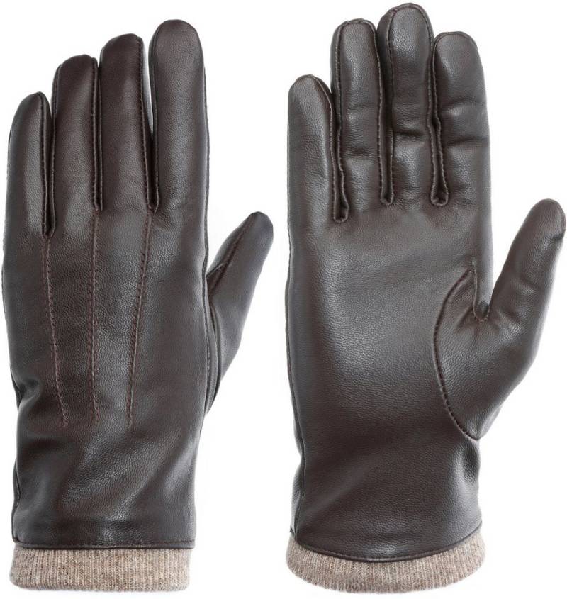 PEARLWOOD Lederhandschuhe Daisy Touchscreenfähig - mit 10 Fingern bedienbar, Ziernähte von PEARLWOOD