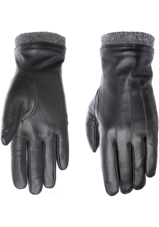 PEARLWOOD Lederhandschuhe Daisy Touchscreenfähig - mit 10 Fingern bedienbar, Ziernähte von PEARLWOOD