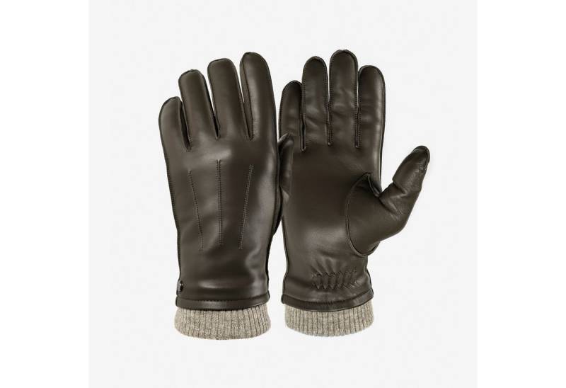 PEARLWOOD Lederhandschuhe JACKSON (1 Paar) Strickbündchen, dekorative Ziernähte, weiches Fleecefutter von PEARLWOOD