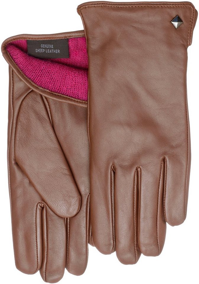 PEARLWOOD Lederhandschuhe Meg dekorativer Rockstud - elastischer Bund - Seitenschlitz PEARLWOOD Lederhandschuhe Meg dekorativer Rockstud - elastischer Bund - Seitenschlitz von PEARLWOOD