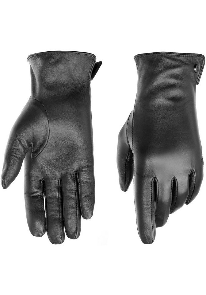 PEARLWOOD Lederhandschuhe PAM (1 Paar) weiches Fleece-Innenfutter, Temperaturregulierend, Seitenschlitz von PEARLWOOD