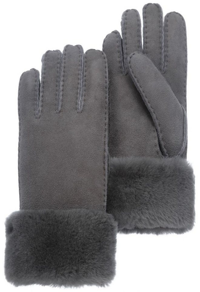 PEARLWOOD Lederhandschuhe warme Wildleder-Handschuhe Lammfell-Futter & Umschlag von PEARLWOOD