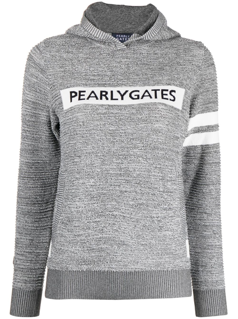 PEARLY GATES Intarsien-Pullover mit Logo - Grau von PEARLY GATES