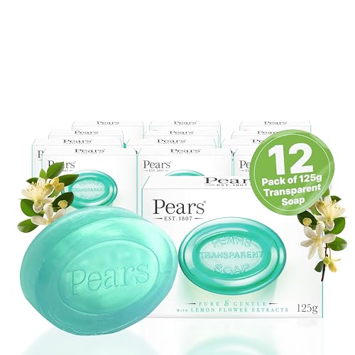 Pears Pure & Gentle Transparente Seifenstücke mit natürlichen Ölen - Erfrischende Reinigung, Tägliche Anwendung für Gesicht & Körper, Alle Hauttypen, Männer & Frauen - 12er Pack, 125g Pears Pure & Gentle Transparente Seifenstücke mit natürlichen Ölen - Erfrischende Reinigung, Tägliche Anwendung für Gesicht & Körper, Alle Hauttypen, Männer & Frauen - 12er Pack, 125g von PEARS