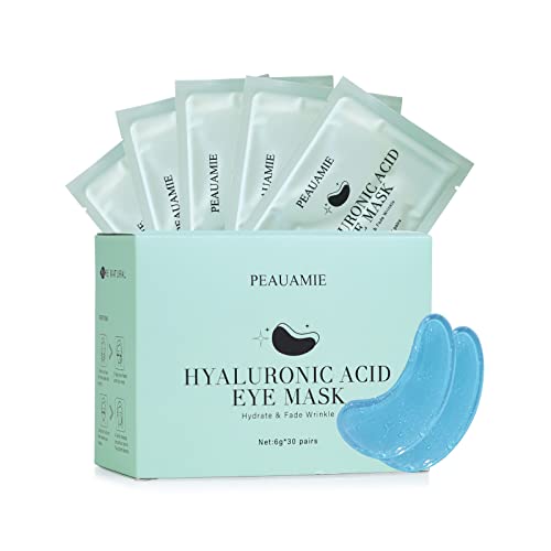PEAUAMIE Under Eye Patchs (30 Pairs) 24k Gold Eye Mask and Hyaluronic Acid Eye Patch and Rose Eye Masks for Dark Circles and Puffiness Wrinkle Eye Bags Treatment (Hyaluronic Acid) von PEAUAMIE