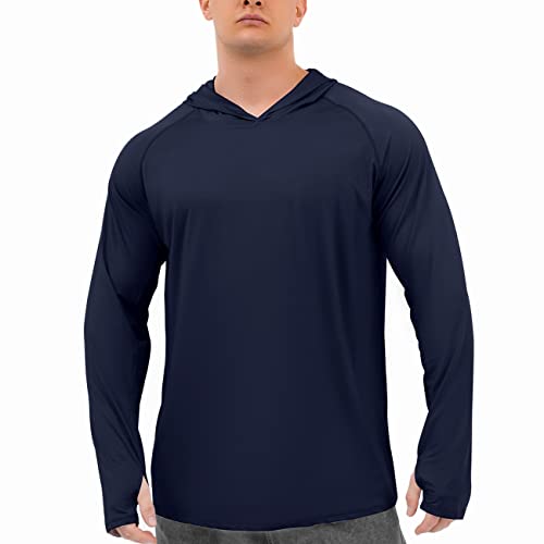 Schnell trocknende Kapuzenoberteile für Herren leichte Wander-Hoodies dünne atmungsaktive Oberteile Outdoor-Aktivbekleidung Laufoberteil Hoodies Sonnenschutz Leistung Langarm-T-Shirt Hoodies von PECHEMO