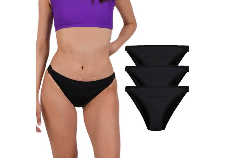 PEDDON Bikinislip 3 Stück Wiederverwendbare Damenregel-Unterwäsche Set, Inkontinenzhose von PEDDON