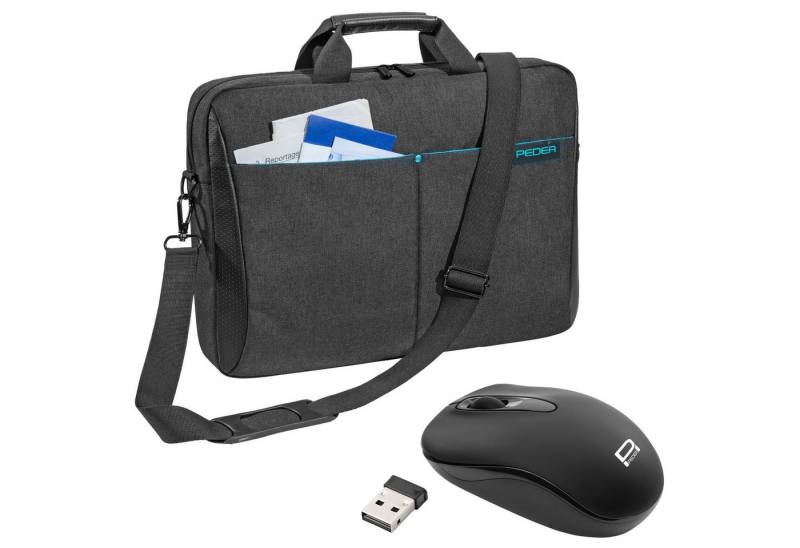 PEDEA Laptoptasche LIFESTYLE Notebooktasche mit Schultergurt 15,6 / 17,3 Zoll, dicke Polsterung, wasserabweisenden Materialien von PEDEA