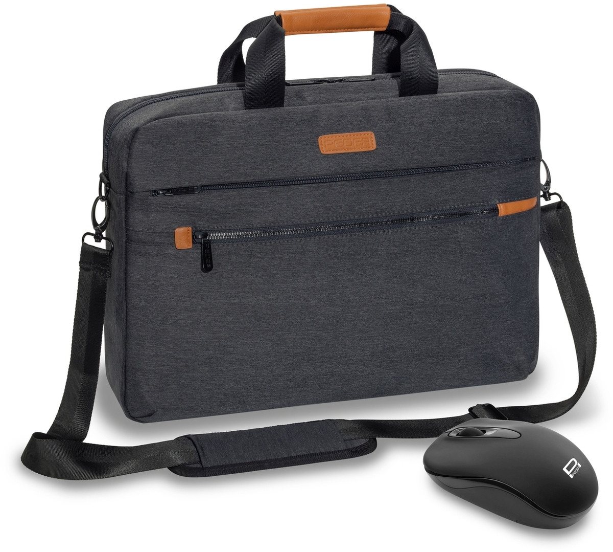 PEDEA Laptoptasche PEDEA Notebooktasche -ELEGANCE- Pro 43,9cm (17,3) grau + Maus von PEDEA