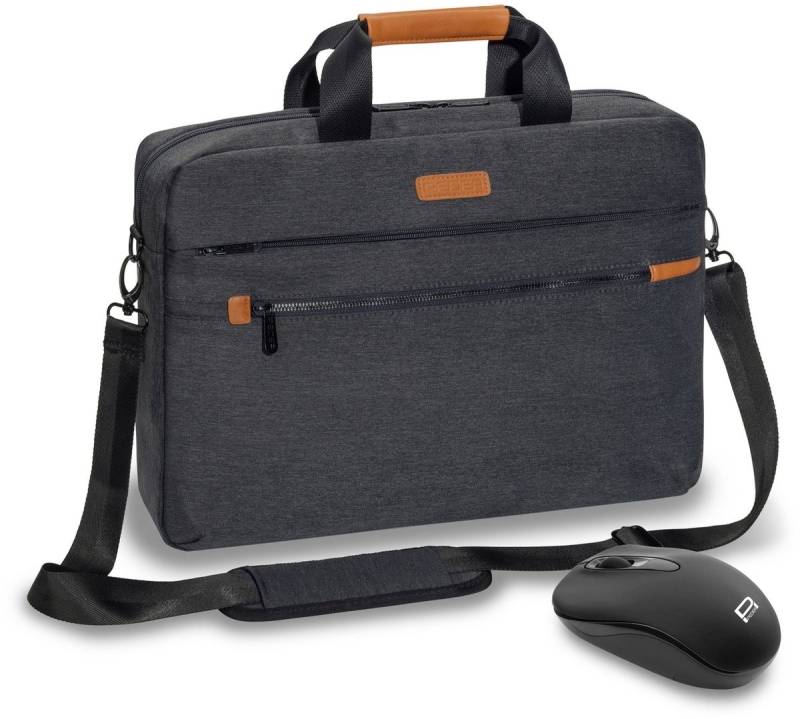 PEDEA Laptoptasche PEDEA Notebooktasche -ELEGANCE- Pro 43,9cm (17,3) grau + Maus von PEDEA