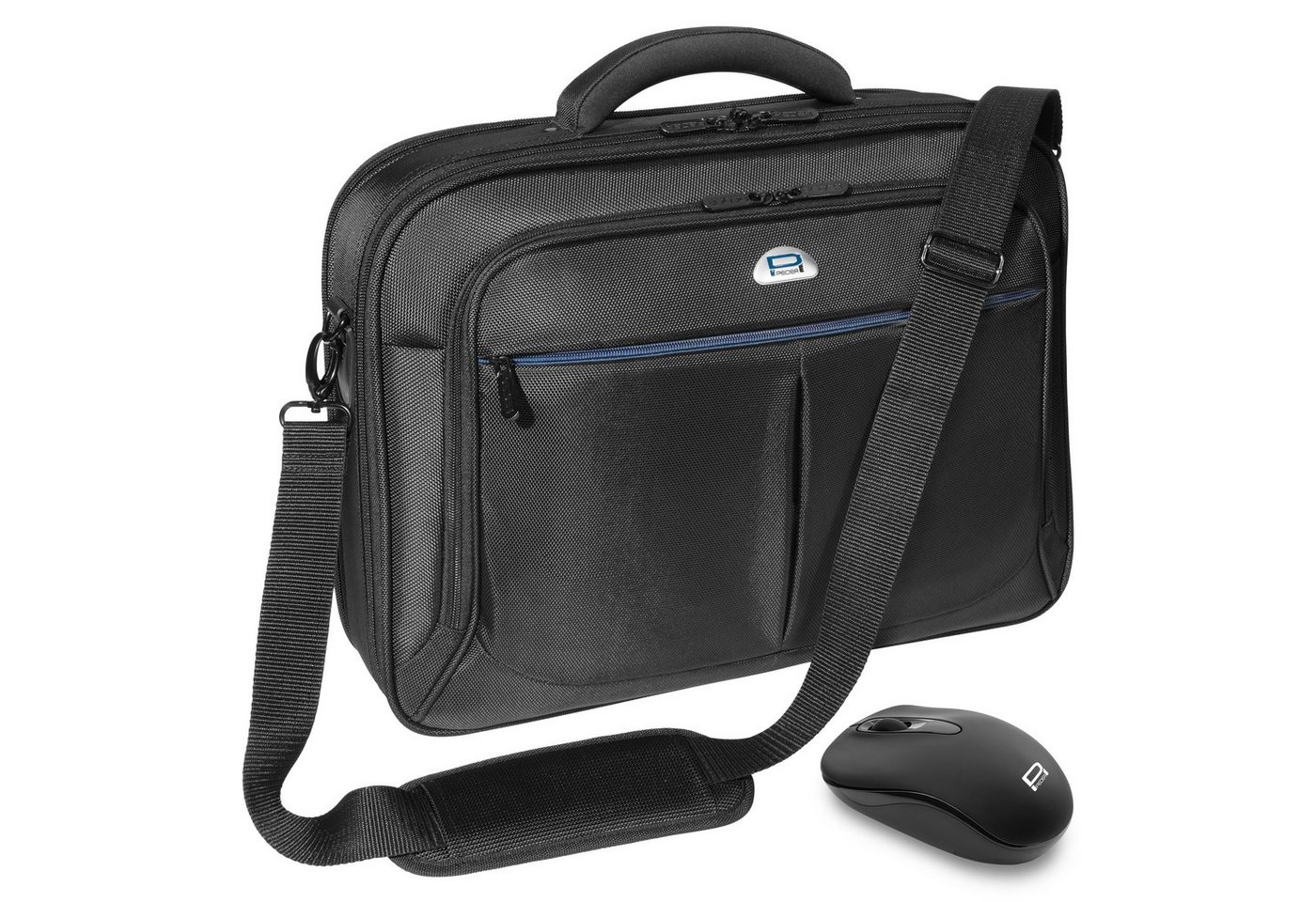 PEDEA Laptoptasche Premium (15,6 Zoll (39,6 cm), mit Funkmaus), stabiler Schutzrahmen, dicke Polsterung, wasserabweisende Materialien von PEDEA