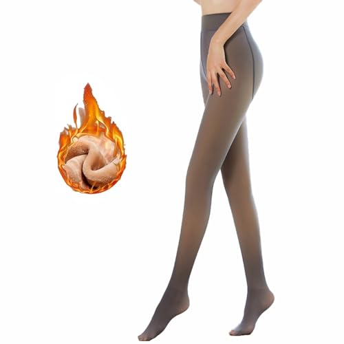 PEFOLOC Thermo Strumpfhose Damen Winter,Fleece Strumpfhose,Fleece Gefütterte Thermostrumpfhosen,Durchscheinend High Waist Pantyhose Winter,Pantyhose Warmer Leggings von PEFOLOC