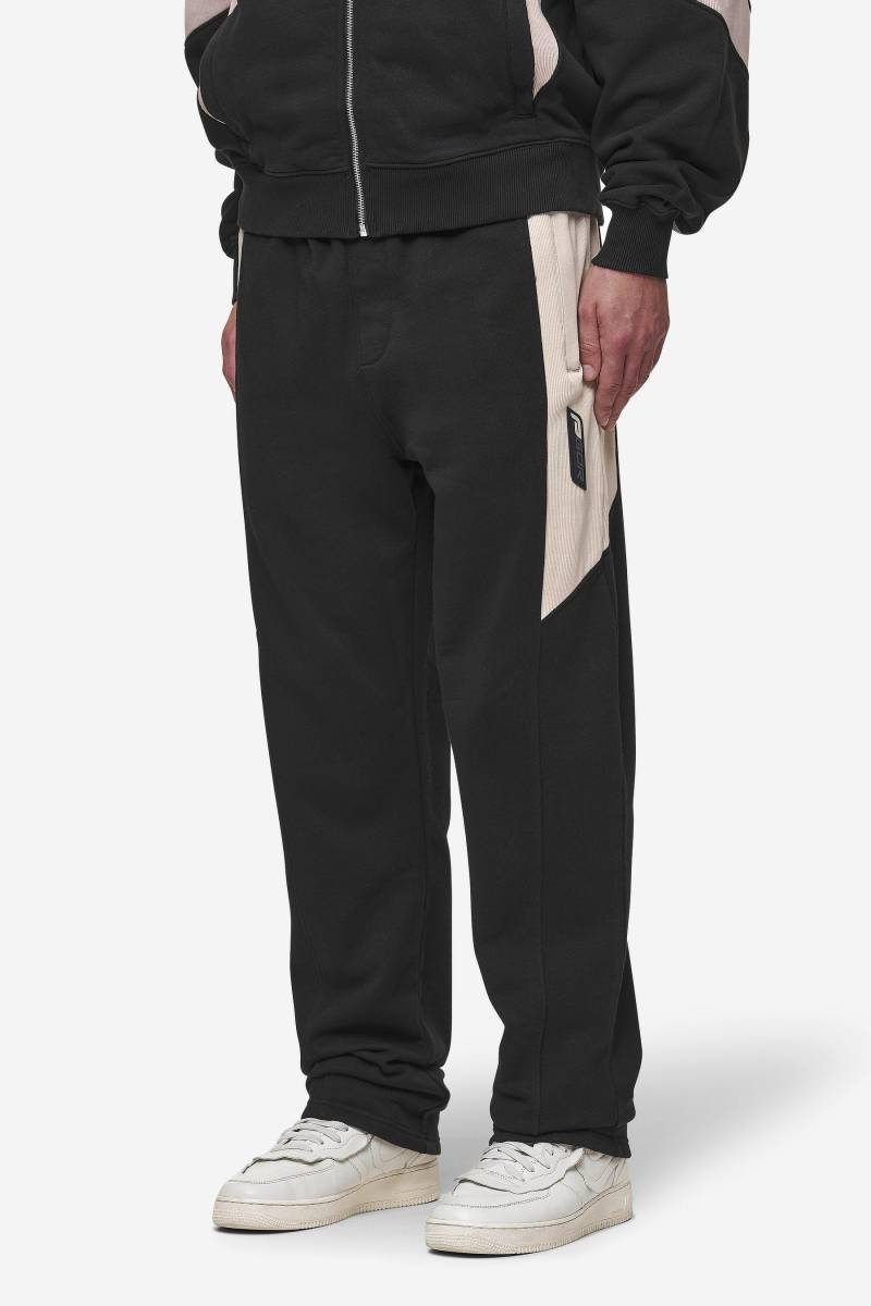 Aderno Wide Sweat Pants Washed Black Light Beige von PEGADOR®