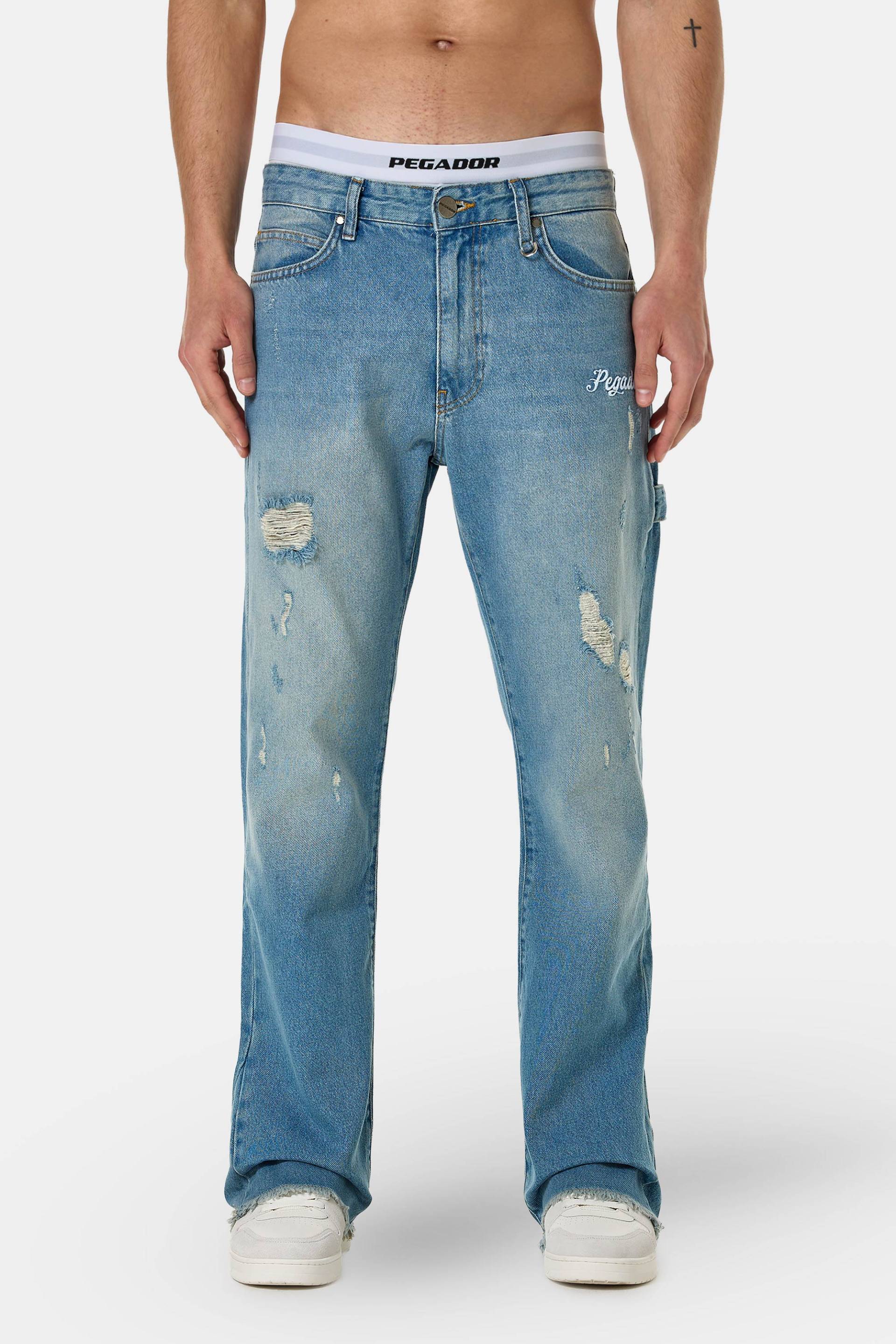 Alma Flared Jeans Washed Light Blue von PEGADOR®