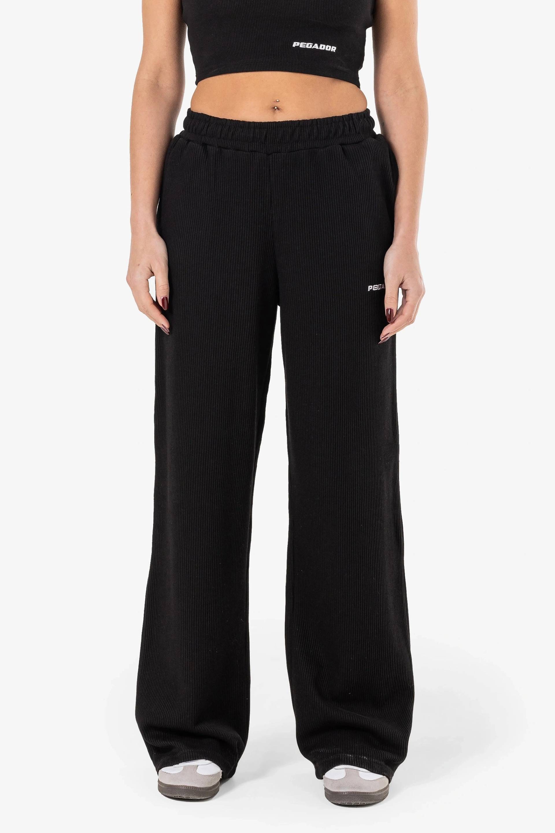 Amanda Rib Pants Washed Black von PEGADOR®
