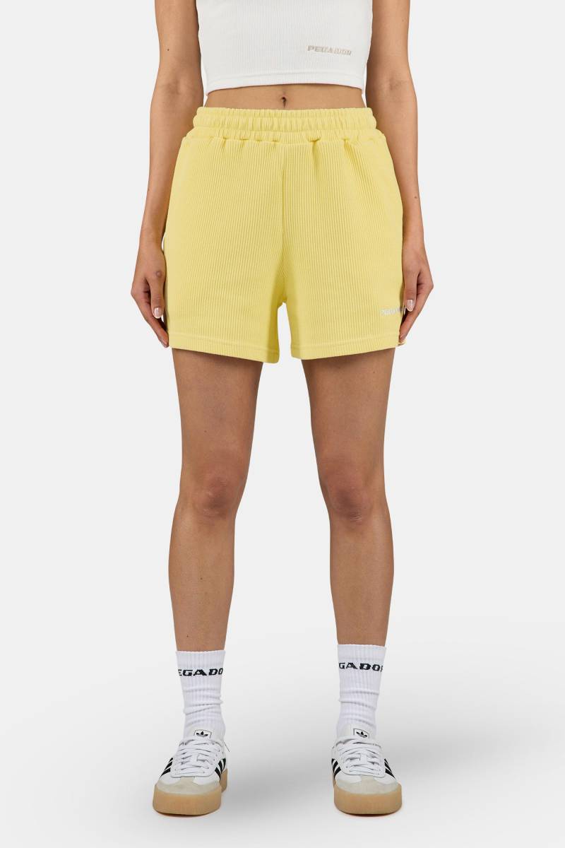Amanda Rib Shorts Washed Soft Yellow von PEGADOR®